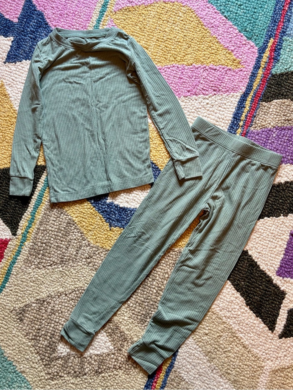 Little Sleepies Ribbed Sage 2pc Pajamas - 2T